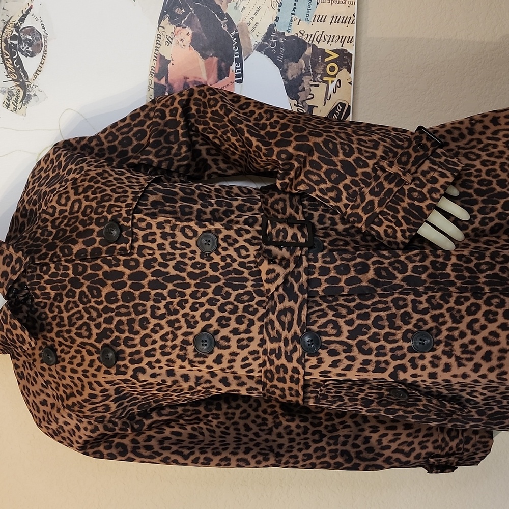 NWT Rebecca Minkoff LEOPARD Animal Print MAXI TRENCH Coat - Picture 4 of 14